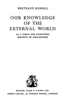 russell - dış dünya üzerine bilgimiz
